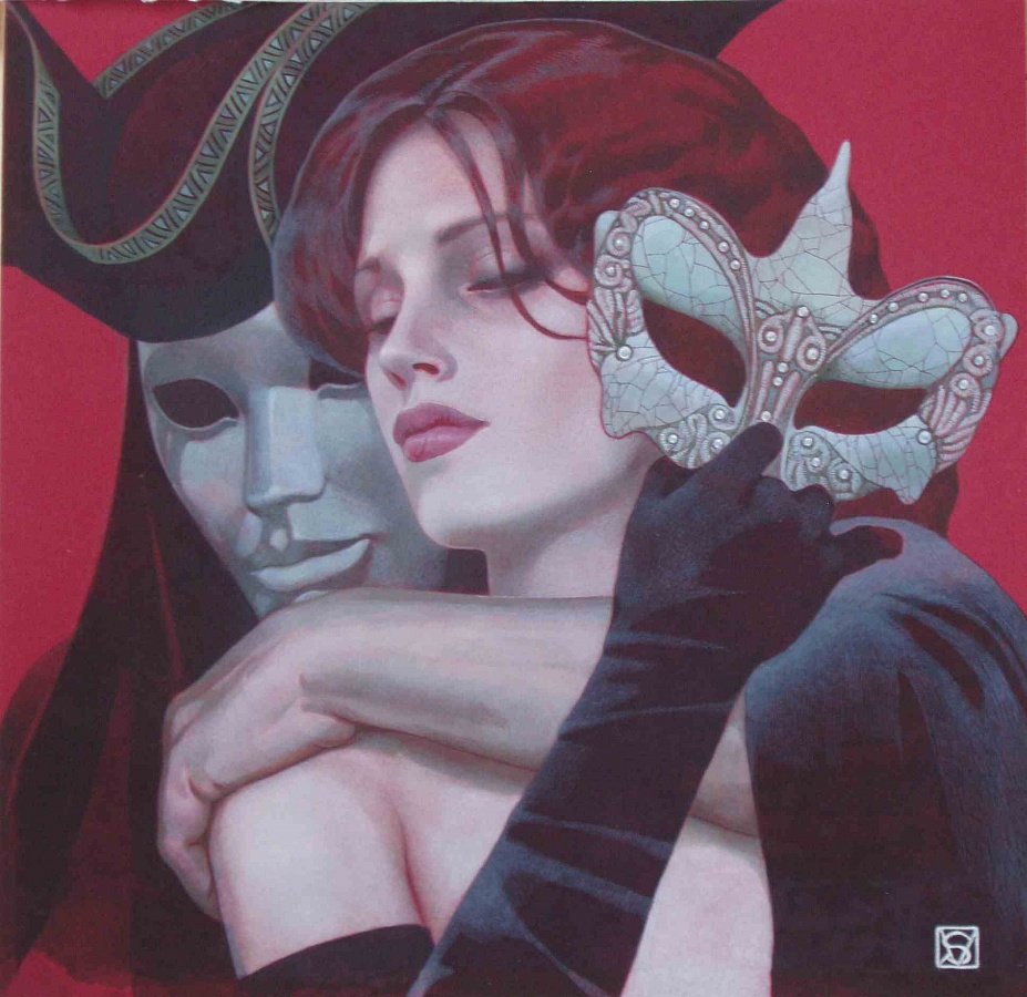 Маска 30х30 акварель,белила 2015 |  Mask, watercolor, whitewash